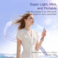 Quạt cầm tay Baseus GoTrip DT1 Mini – 1200mAh, gió mạnh 4m/s, 3 tốc độ, êm 39dB, quay 10000RPM, dùng 4h