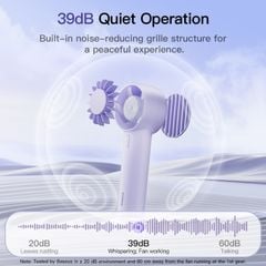 Quạt cầm tay Baseus GoTrip DT1 Mini – 1200mAh, gió mạnh 4m/s, 3 tốc độ, êm 39dB, quay 10000RPM, dùng 4h