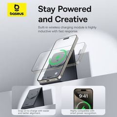 Tấm Lót Chuột Bàn Phím Kèm Sạc Không Dây 3-in-1 Baseus MagPro 2 Series Smart Desk Mat (PU, Sạc không dây, Kê Tay)