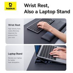 Tấm Lót Chuột Bàn Phím Kèm Sạc Không Dây 3-in-1 Baseus MagPro 2 Series Smart Desk Mat (PU, Sạc không dây, Kê Tay)