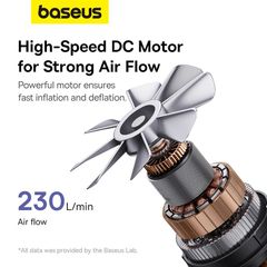 Máy Bơm Hơi Mini Kiêm Hút Chân Không Baseus PocketGo Portable (230L/min, 3500Pa)