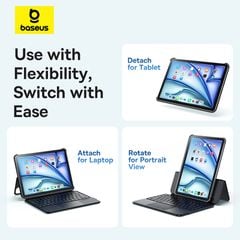 Bao da bàn phím Baseus Brilliance II – Tháo rời bằng nam châm, xoay dọc/ngang, cho iPad Pro (2018–2022)/Air 4–6