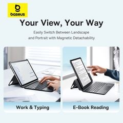 Bao da bàn phím Baseus Brilliance II – Tháo rời bằng nam châm, xoay dọc/ngang, cho iPad Pro (2018–2022)/Air 4–6