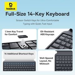Bao da bàn phím Baseus Brilliance II – Tháo rời bằng nam châm, xoay dọc/ngang, cho iPad Pro (2018–2022)/Air 4–6