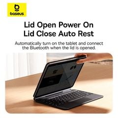 Bàn phím Baseus Brilliance 2 – Kèm bao da nam châm, cho iPad Pro 11/12.9 & Air4/5/6, bản nâng cấp 2024