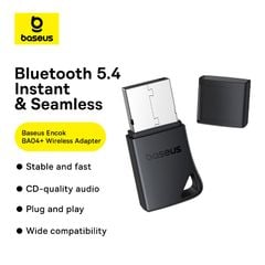 USB Bluetooth Baseus BA04+ v5.4 – kết nối 20m, truyền âm thanh không dây cho laptop, smartphone, tablet