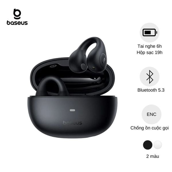 Tai Nghe Bluetooth Baseus AirGo AS01 Open-Ear TWS Earbuds (Bluetooth 5.3, 2 Mic ENC HD Call Noise Reduction)