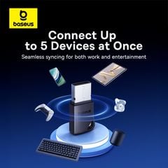 USB Bluetooth Baseus BA04+ v5.4 – kết nối 20m, truyền âm thanh không dây cho laptop, smartphone, tablet