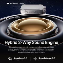 Tai Nghe Không Dây TWS Baseus Inspire XC1 Open-Ear (Bluetooth v6.1, 8H, IP66, Hi-Res Audio, LDAC, 4-Mic ENC, Sound by BOSE, 360° Sound Reality)