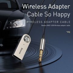 Bộ chuyển âm thanh Bluetooth Baseus BA01 – Nhận nhạc không dây qua AUX 3.5mm, hỗ trợ âm thanh stereo chất lượng cao