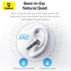 Tai Nghe Không Dây TWS Baseus Bass BS1 (Bluetooth v6.0, 7H, Adaptive ANC, IP55, 6-Mics ENC, Smart App Control)