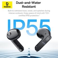Tai Nghe Không Dây TWS Baseus Bass BS1 (Bluetooth v6.0, 7H, Adaptive ANC, IP55, 6-Mics ENC, Smart App Control)