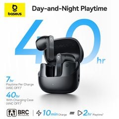 Tai Nghe Không Dây TWS Baseus Bass BS1 (Bluetooth v6.0, 7H, Adaptive ANC, IP55, 6-Mics ENC, Smart App Control)