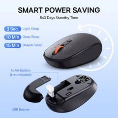 Chuột không dây Baseus F01B – 3 chế độ: 2.4GHz/Bluetooth 5.0/3.0, 1600dpi, dùng cho laptop, MacBook, iPad